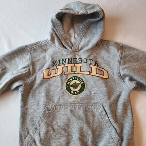 Vintage Reebok NHL Gray Minnesota Wild Kids Size 8 Hoodie